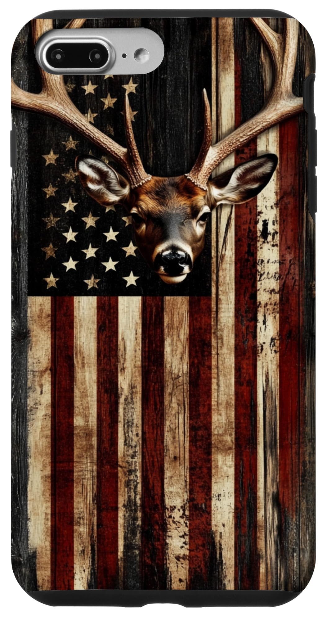 iPhone 7 Plus/8 Plus Deer Hunting American Flag With Deer Antlers Case
