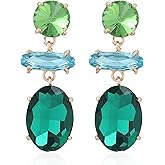 GUOXIAOMEI Rhinestone Teardrop Earrings for Women Sparkly Crystal Bride Wedding Vintage Long Luxury Romantic Retro Earrings