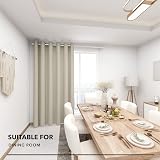 Deconovo Door Curtain Thermal Eyelet 80 x 84 in Light Beige Panel view 8