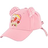 Strawberry Shortcake and Care Bears Trucker Hat, Cheer Bear Adult Bow Tie Baseball Cap with Curved Brim and 3D Ears, Pink, One Size