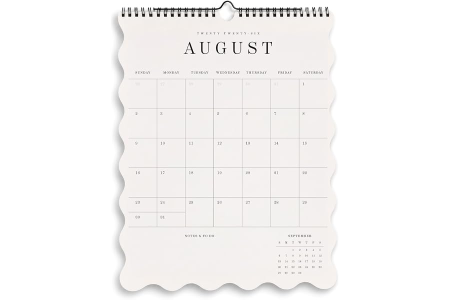 Beautiful 2026 Wall Calendar - Runs from August 2026 until July 2027 | Large 14" X 11" Office Wall Calendar for Easy Organizing - Plenty of Space to Plan Every Month at a Glance