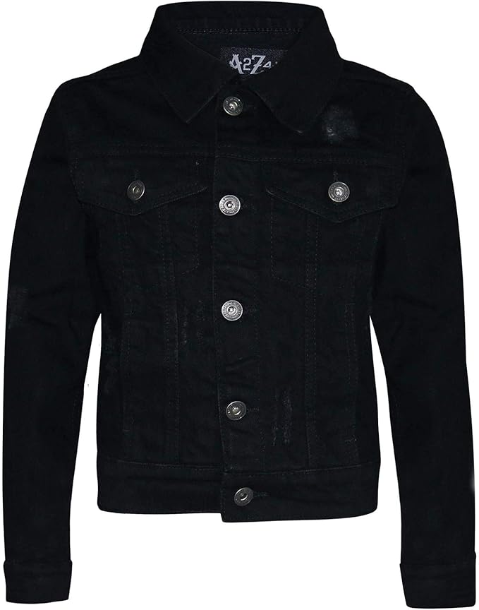 Kids Boys Denim Jackets Designer Jet Black Ripped Jeans Fashion Coat Age 313 Yr