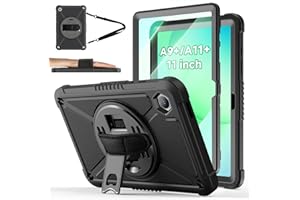 ZtotopCases for Samsung Galaxy Tab A11+ Plus/A9+ 11-Inch 2025/2023, Shockproof Hard Duty Case with Screen Protector+360 Rotat