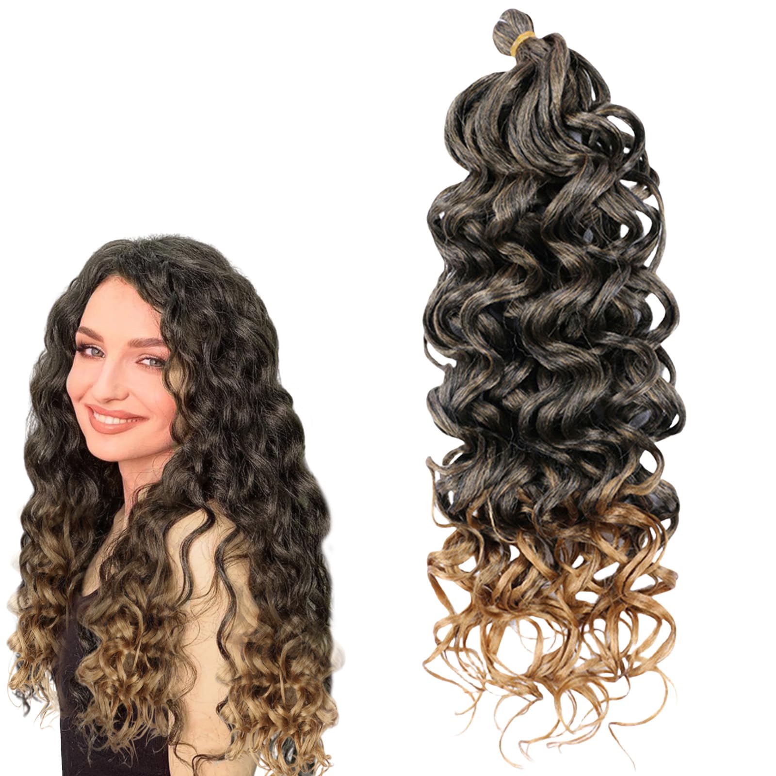 Traziewell Hair Extensions for Braiding Deep Wave New Soft Crochet Natural Look Synthetic Curly Hair Extension for Black Women 1126