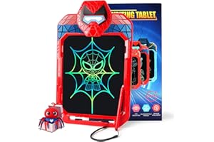 LCD Writing Tablet Kids 10 Inch Spider Hero Kids Toys Colorful Electronic Drawing Tablet with Lanyard Travel Educational Toys