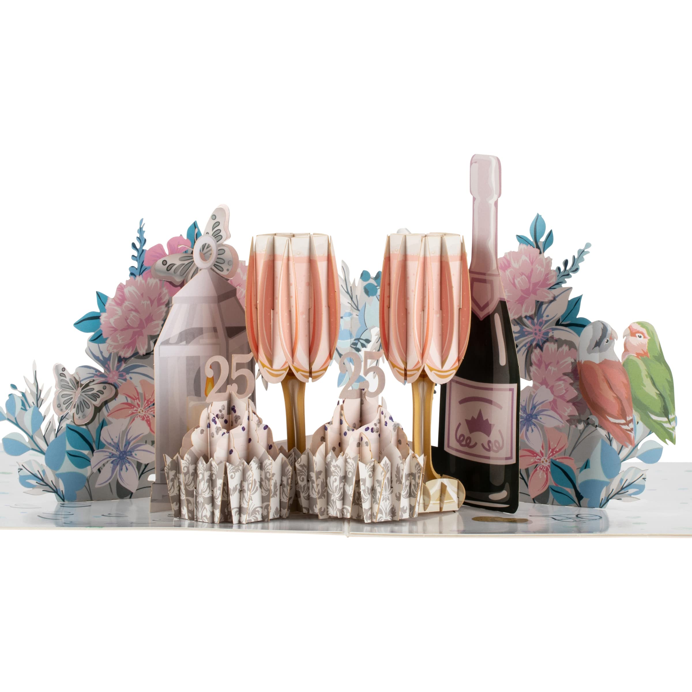 Cardology - Silver Wedding Anniversary Pop Up Card | 25th Wedding Anniversary 3D Card | Handmade