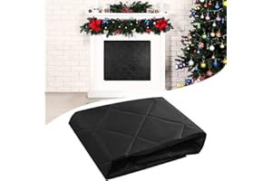 JEYEOU Magnetic Fireplace Cover Blanket Draft Stopper 36*28in Brick Fireplace Screen Insulation Cover Chimney Cold Air Blocker with Strong Magnet Hook-and-Loop Fasteners for Winter Iron Frame Stops Heat Loss