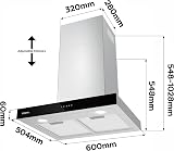 CIARRA CBCS6102 Cooker Hood 60cm Wi Fi App Touch 650m³/h Ducted/Recirc view 6