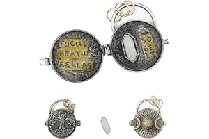 LOFIRSIFJOY Triple Moon Silver Locket with Tree of Life, Mantra Locket, Personal Magical Space with Clear Quartz Crystals, Sa