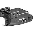800 Lumens Compact Tactical Weapon Light With Strobe Function, Mini Pistol Picatinny Rail Mounted, USB-TypeC Rechargeable, Aluminum Flashlight for Gun Includes High, Low Lumens