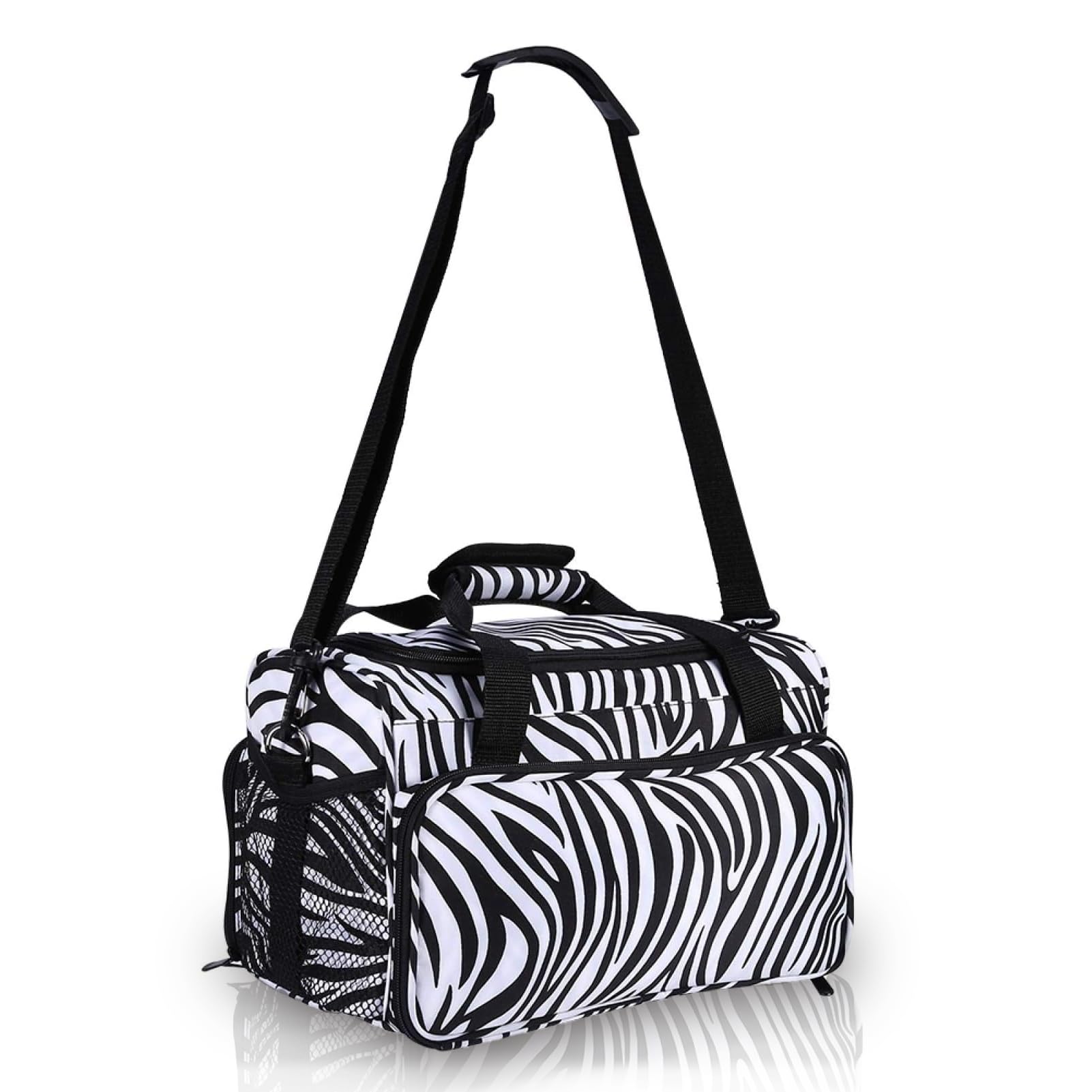 SALUTUYA Hairdressing Tools Bag, Zebra Stripe Handbag Large Capacity Barber Scissor Case Portable Scissors Comb Holder Bag Hairstyling Case