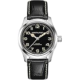 Hamilton Khaki Field Murph Automatic Men's Watch, 38mm Stainless Steel Case | Swiss Made, Black Dial Analog Watch, Water Resistance 100m, Sapphire Crystal, 3-Hand Movement, Cow Leather Strap