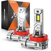 SEALIGHT H11 Fog Light Bulbs, 50,000LM 8X Brightness H8/H9/H16 Light Bulbs, 6500K Cool White Bulbs with 15000RPM Fan, Plug and Play, IP68 Waterproof, Pack of 2