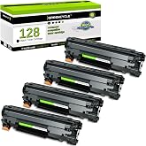 greencycle Compatible Toner Cartridge Replacement for Canon 128 CRG128 | Work with ImageCLASS D530 D550 MF4770N MF4890DW MF4880DW LBP6230DW MF4450 MF4570DN Faxphone L100 L190 Printer (Black, 4-Pack)