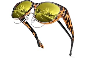 URUMQI Night Vision Driving Glasses for Women Anti Glare Fit Over Glasses, Polarized Night Time Glasses HD Yellow Lens