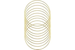 SUNTQ Macrame Hoops Ring for Dream Catcher Metal Crafts Round Brass Plated 4inch(Gold,Pack of 10)