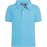 QBK Toddler to Youth Boys' Performance Polo Kids Collared Golf Shirt School Uniform