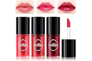 SULILY 3 Colors Lip Stain Tint Set, Waterproof&Long Lasting Mini Liquid Lipstick Hydrating Moisturizing Lip Cheeks And Eyes,Natural Glossy Korean Lip Tint Stain Easy Application, Non-Stick(1#2#3)