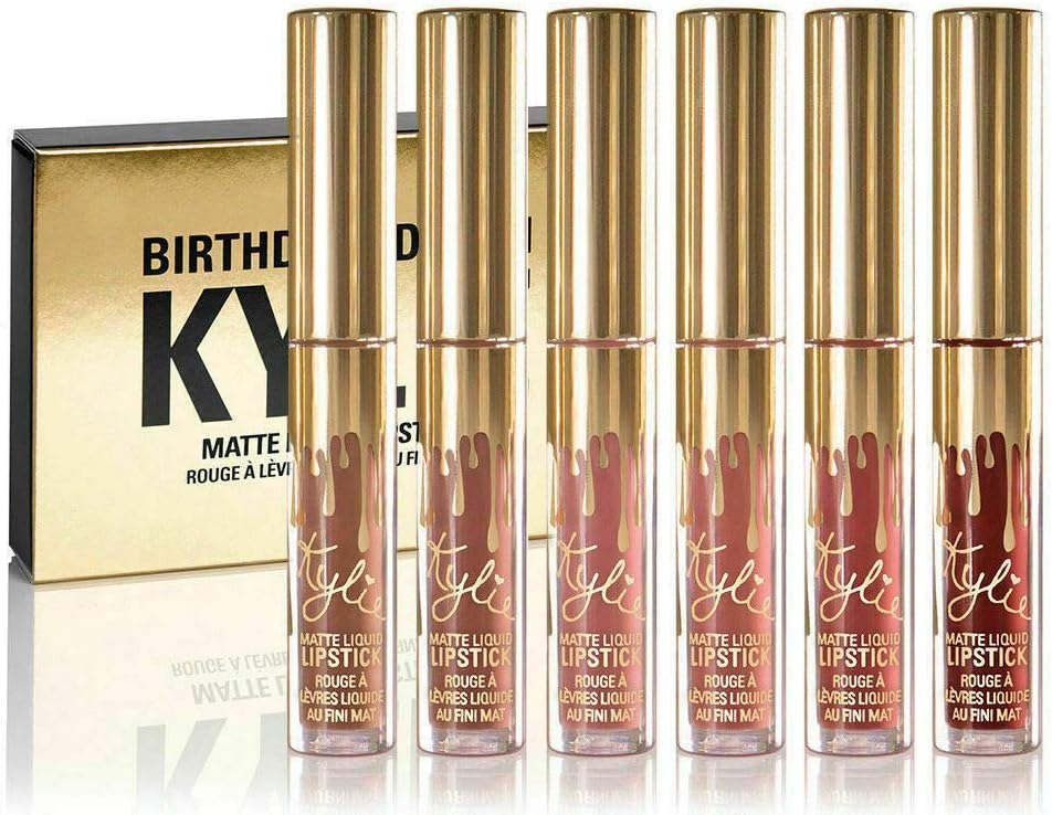 Jenner Birthday Edition - 6PCS Women Long Lasting Lip Gloss Beauty Glaze Matte Liquid Lipstick Makeup Tool Set
