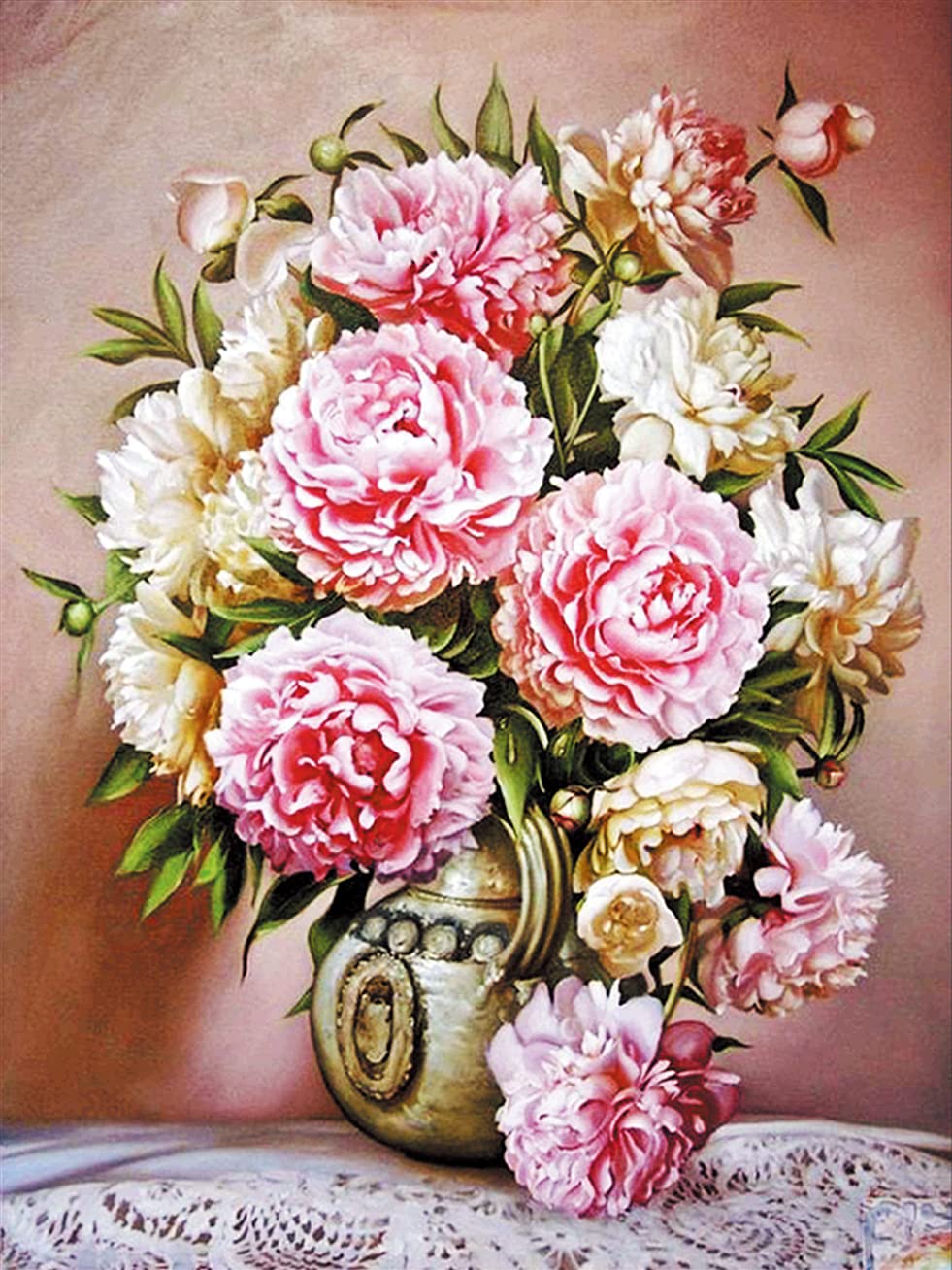 Cross Stitch Kits Stamped, OWN4B Flowers in Vase Printed Pattern 11CT 14.2x18.1 inch DIY Embroidery Kit (Vase)