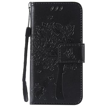 Nancen Compatible with Handyhülle Galaxy S4 Mini I9190 i9195 Flip Schutzhülle Zubehör Lederhülle mit Silikon Back Cover PU Le