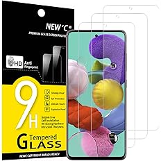 NEW'C 3 Pack Designed for Samsung Galaxy A51 Screen Protector Tempered Glass, Case Friendly Anti Scratch Bubble Free Ultra Re