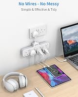 Mscien 4 Way Plug Adapter with USB and Switches 3250W Safety Extension view 2