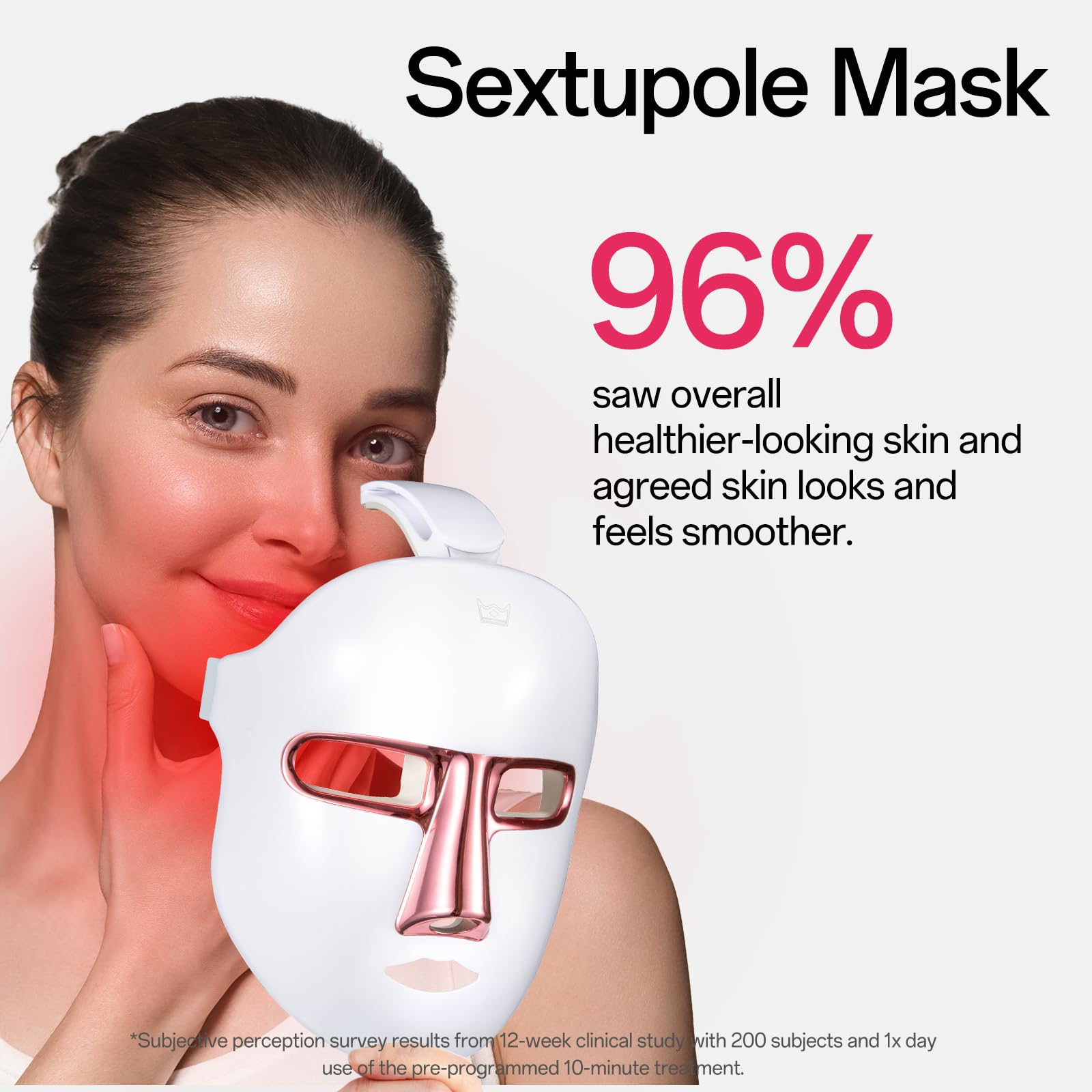 Sextupole Red Light Therapy for Face - LED Face Mask Light Therapy, 7 Colors Facial Skin Care Mask at Home, Cordless, Ergonomic Design and Rechargeable for Home