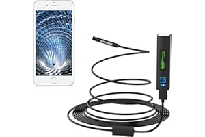 Pancellent Wireless Snake Camera 1200P WiFi Inspection Camera HD Endoscope with 8 LED Light Rigid Cable Borescope for iPhone Android Smartphone Table Ipad PC (5 Metes,16.5 FT)