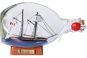 Hampton Nautical Bluenose Sailboat in a Glass Bottle, 7"