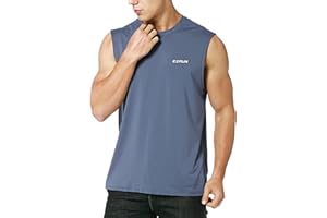 EZRUN Men's Sleeveless Shirt Quick Dry Workout Swim Shirt Gym Muscle Athletic Beach Tank Top Big and Tall