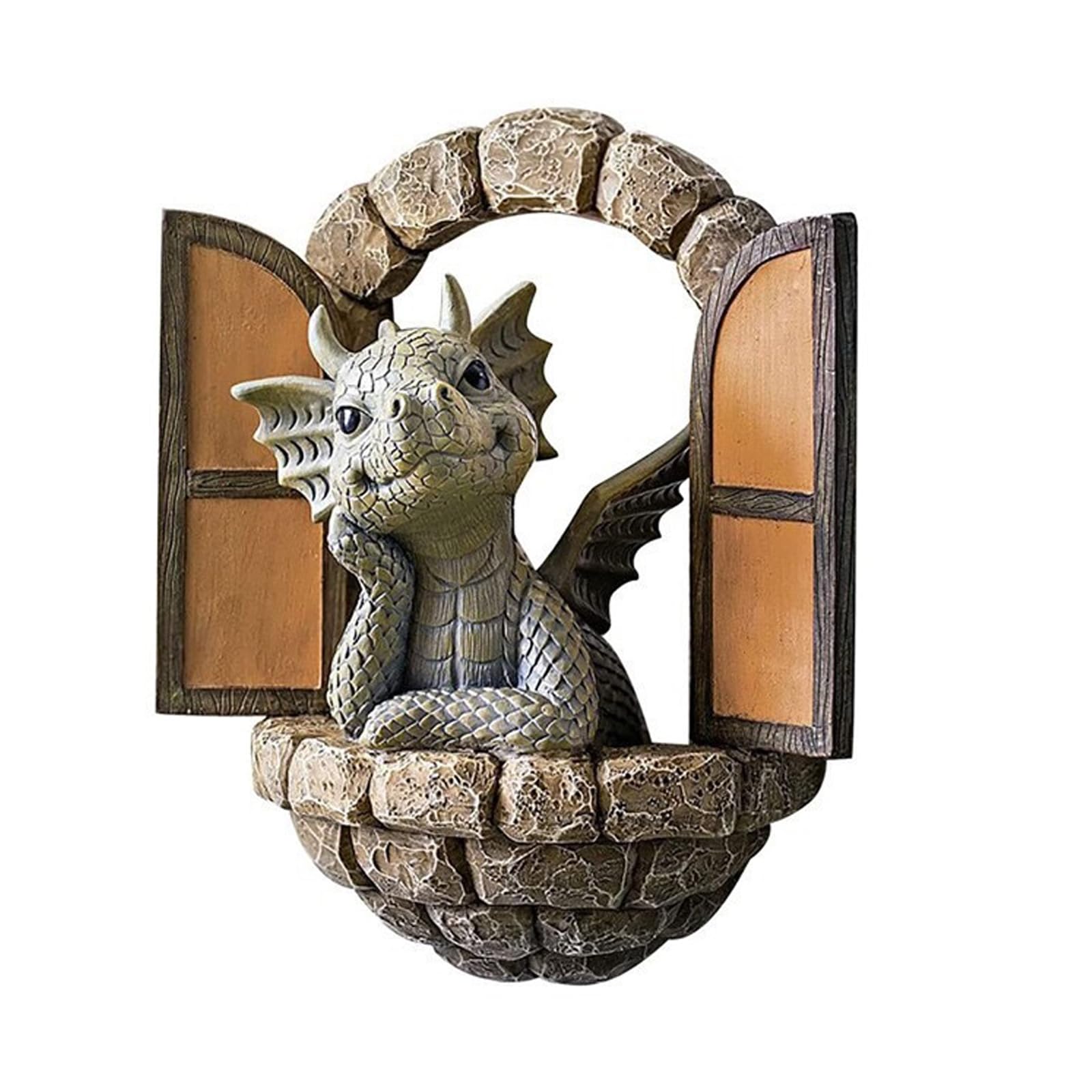 Youery Beautiful Yard Dragon Sculpture, Beautiful Yard Dragon Sculpture, Dragon Sculpture, Garden Ornament, Resin Dragon Sculpture Garden, Beautiful Yard Dragon Sculpture, Statues for Garden Wall