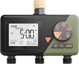 Diivoo Sprinkler Timer 3 Zone Hose Timer with Brass Inlets 3 Outlets