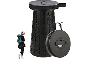 Spisces 18-inch Heavy Duty Collapsible Stool - 800 lbs Capacity, 2.6 lbs Lightweight Portable Folding Stool for Camping, Travel, Music Festivals and Other Outdoor Events