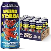 Drink Weird Organic Grateful Grapefruit Yerba Mate &ndash; 16oz Cans, 160mg Organic Caffeine, Pack of 12 &ndash; Grateful Dead Collab, Organic Energy Drink Alternative