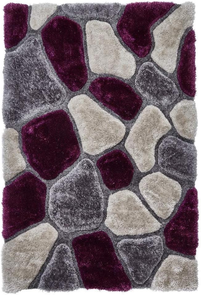 Think Rugs, Noble House NH5858 Grey/Purple - 120 x 170, Multicoloured, 120 x 170 cm (Rectangular)