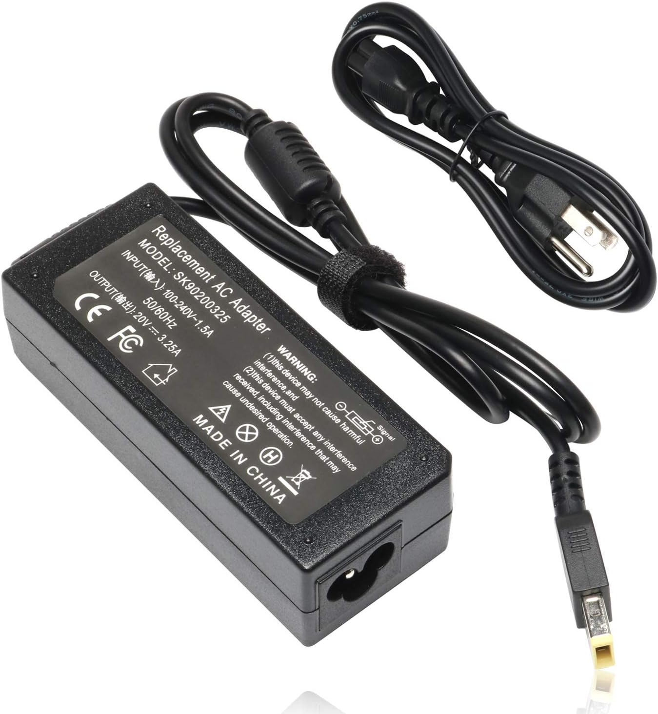 3.25A 65W Laptop Ac Adapter Charger for Lenovo Thinkpad E440 E450 E470 E550 E560 E570 L440 T540P T440 T470S T450 X240 X250 X270 G50-45 ADLX65NLC2A ADLX65NCC2A Power Supply Cord