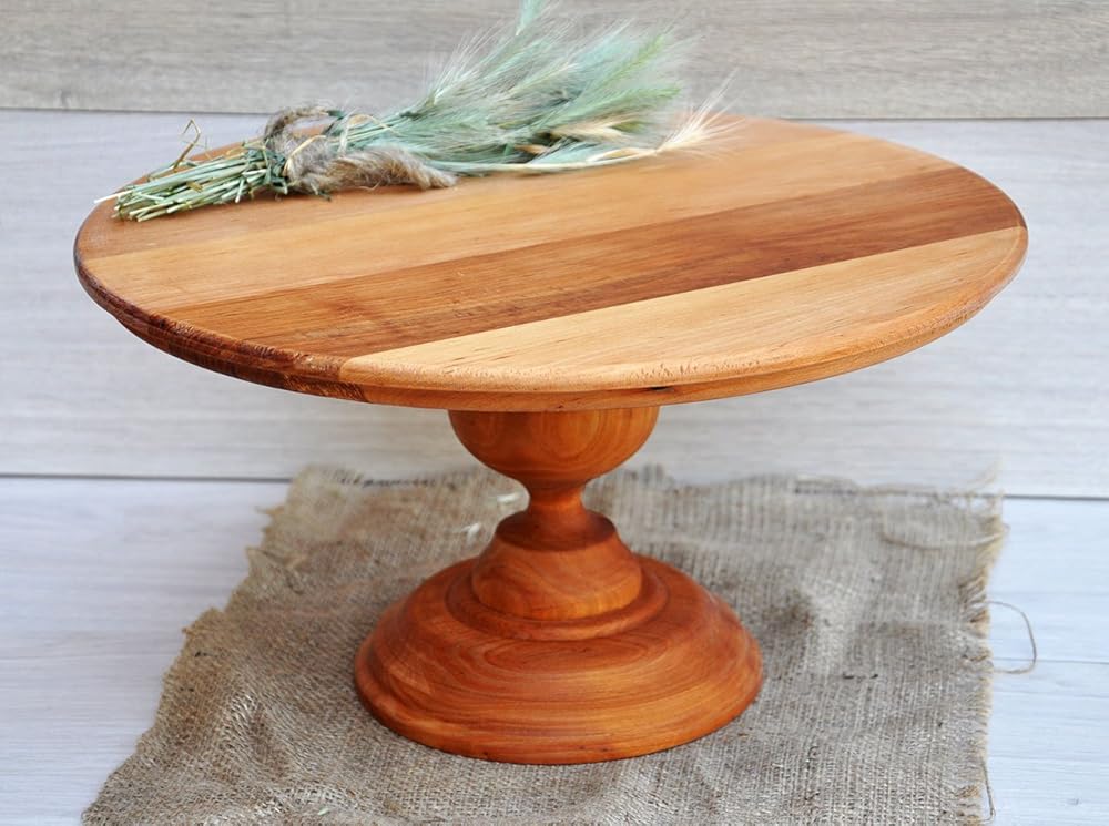 16'' natural wood cake stand Rustic cake stand Wood cupcake stand