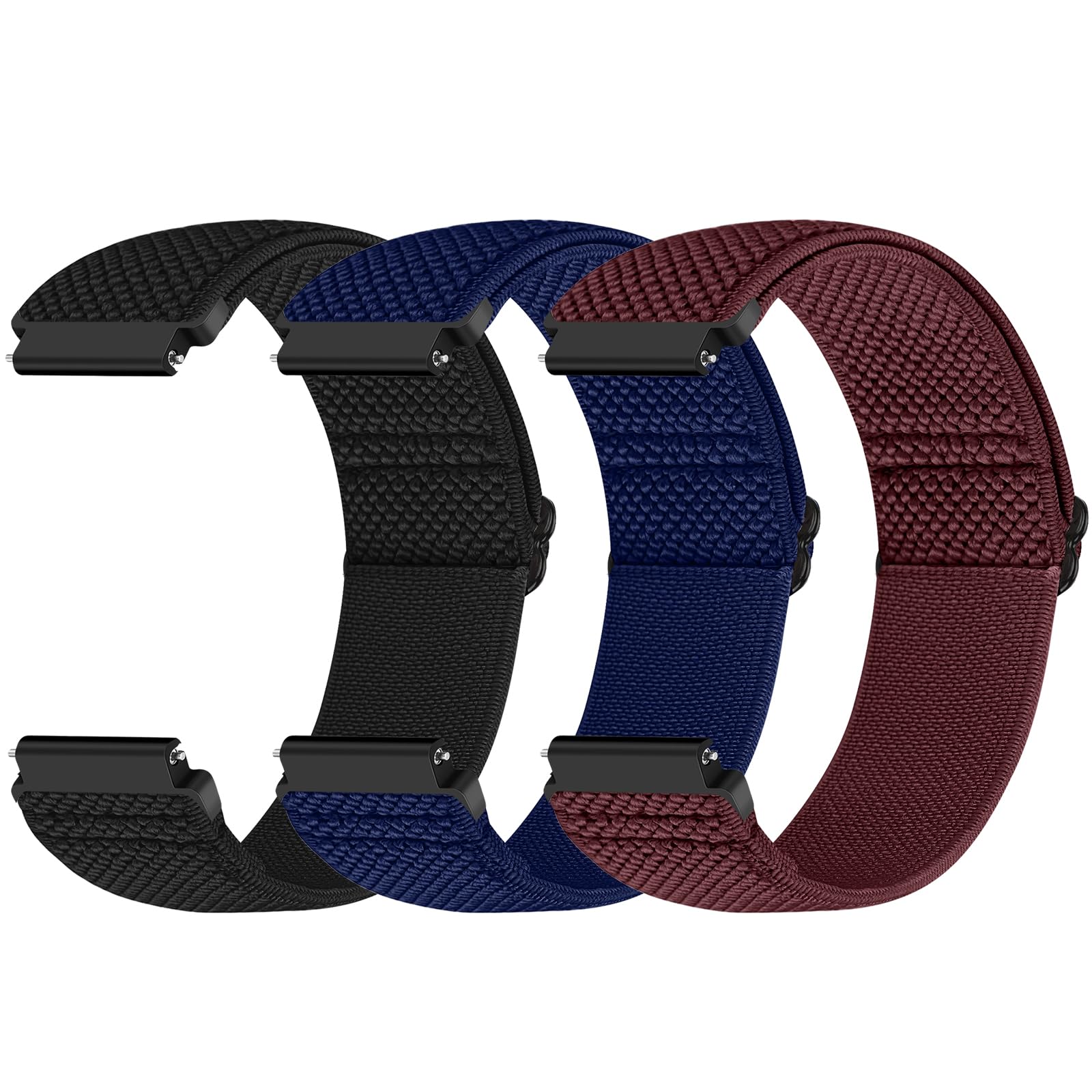 19mm Elastic Watch Strap Compatible with GRV FC1/FC5/Willful/YAMAY/Letsfit/LETSCOM/TEMINICE/LIFEBEE/Lintelek/ ID205 ID205L ID205G ID205S ID205U/Blackview/UMIDIGI Sport Nylon Replacement Band Women Men