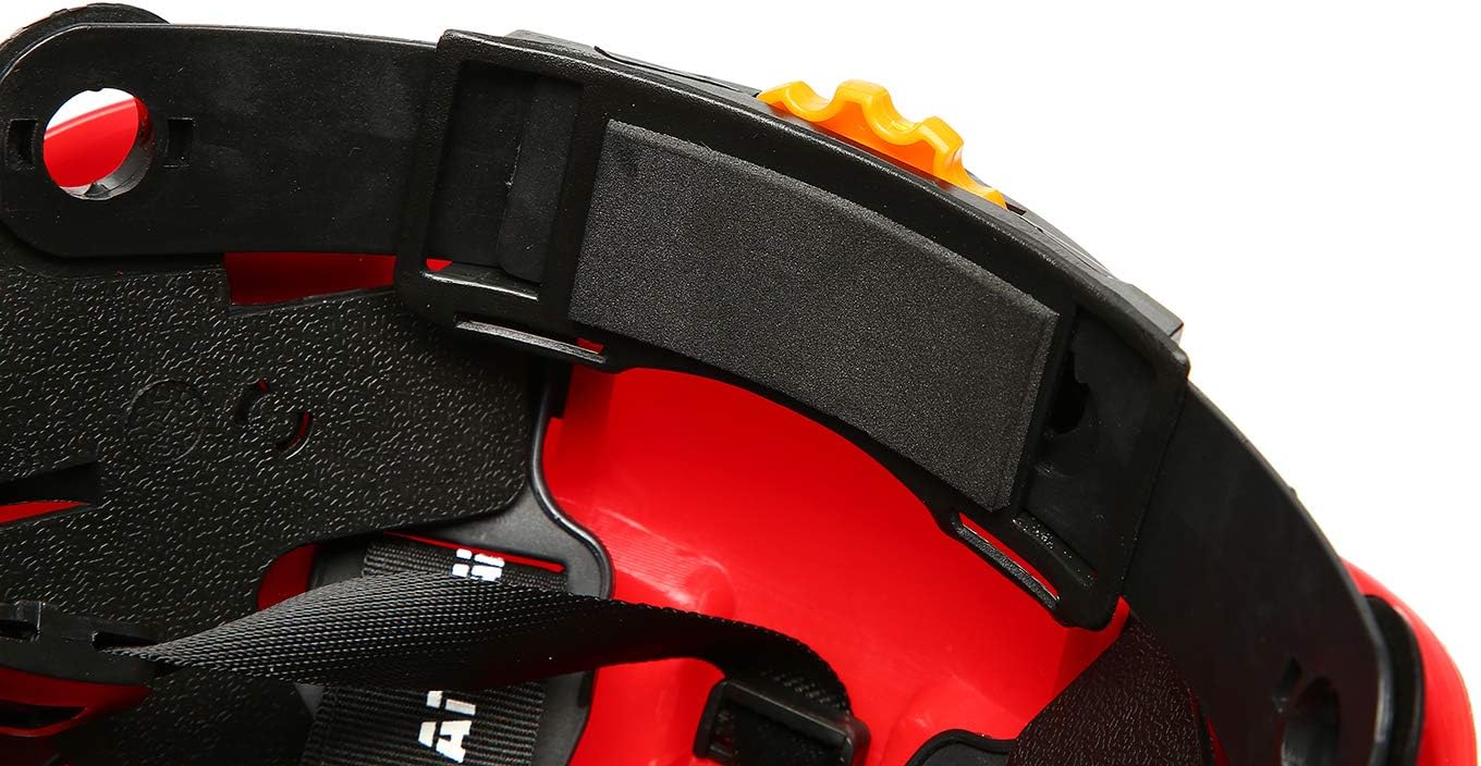 LOHASPRO Safety Hard Hat - Adjustable ABS Helmet with Visor - 6-Point Suspension, Perfect for Construction (Red smoked visor) - - 