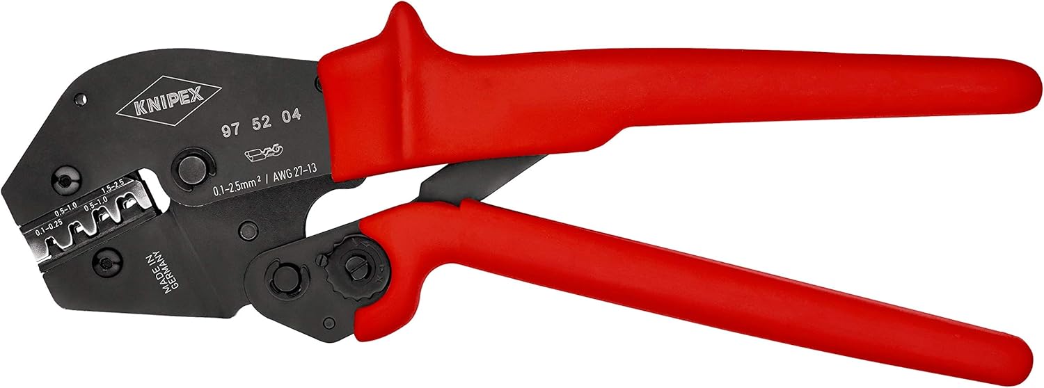 KNIPEX Crimping Pliers for Two-Hand Operation with Non-Slip Plastic Grips 250 mm, 97 52 04, Black