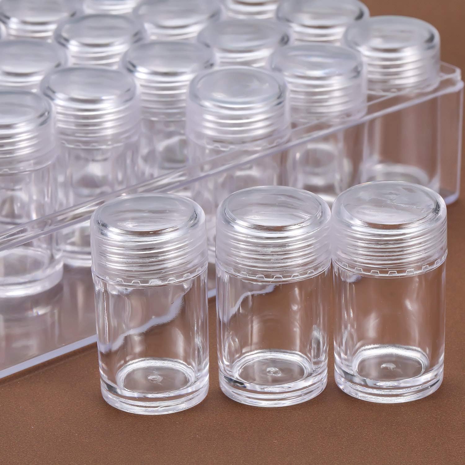 Blulu Diamond Painting Storage Containers Clear Plastic Bead Containers Set Storage Jars Diamond Painting Accessory Box for DIY(1.85 x 1 Inch) - Image 5