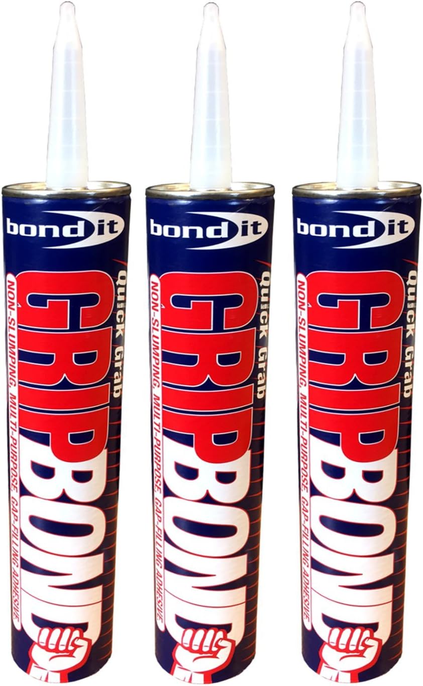 (Pack of 3) Gripbond Quick GRAP Construction Adhesive 350ml Tubes