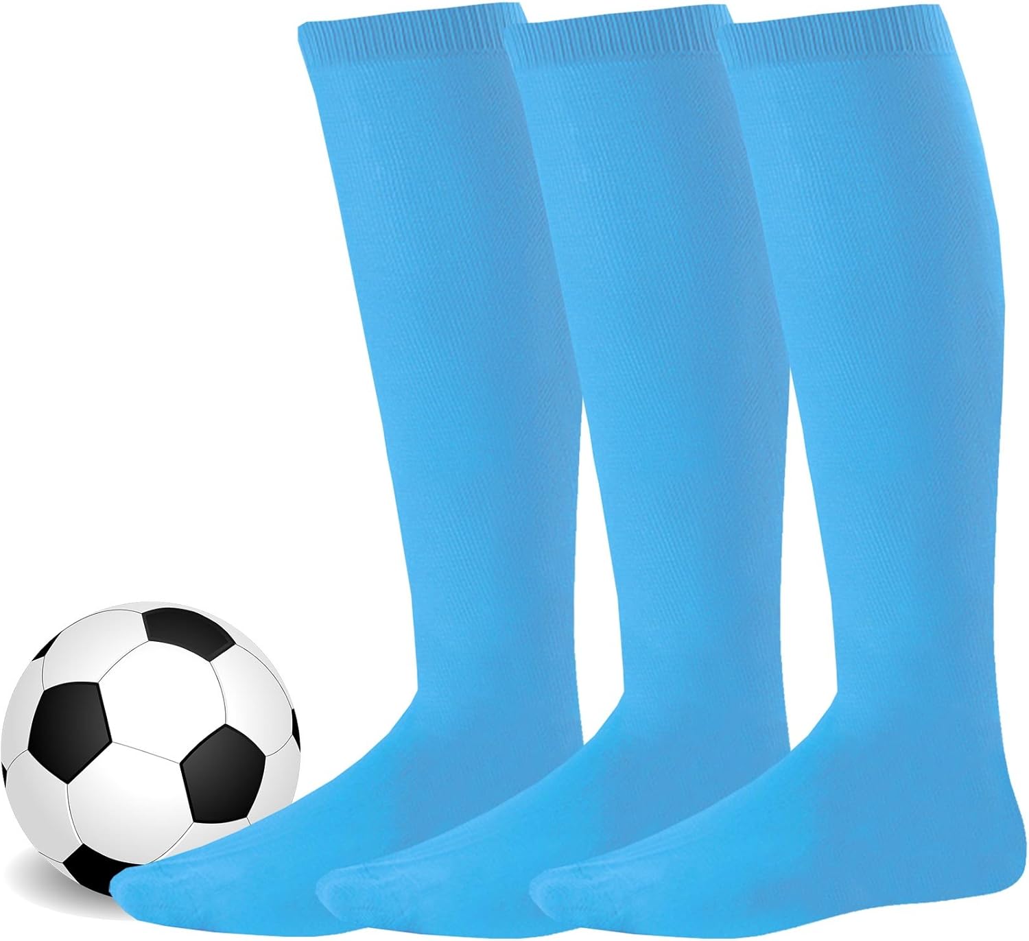 Athletic Sports Socks for Unisex - Soccer Socks, Team Sports Socks with Cushion Socks Multi-Pack: Clothing