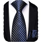 Hi-Tie Boys Ties Self Tie Silk Striped Kids Necktie and Pocket Square Set Paisley Boys Tie for Age 8-11 Wedding