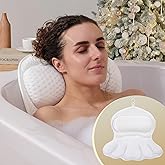 Bath Pillow, Bath Pillows for Tub Head Neck and Back Ergonomic Support | Soft 4D Air Mesh Bathtub Pillow, 6 Non-Slip Suction Cups, Machine Washable, Wash Bag Included, Quick-drying, Spa Gifts