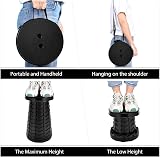 LUXJET Portable Folding Stool 180kg Load Adjustable 6-46cm Black view 5