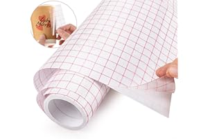 MAQIHAN Transfer Tape For Vinyl - 12 In X 16.4 Ft Vinyl Transfer Tape Roll,Transfer Paper With Alignment Grid For Crafts,Mug,