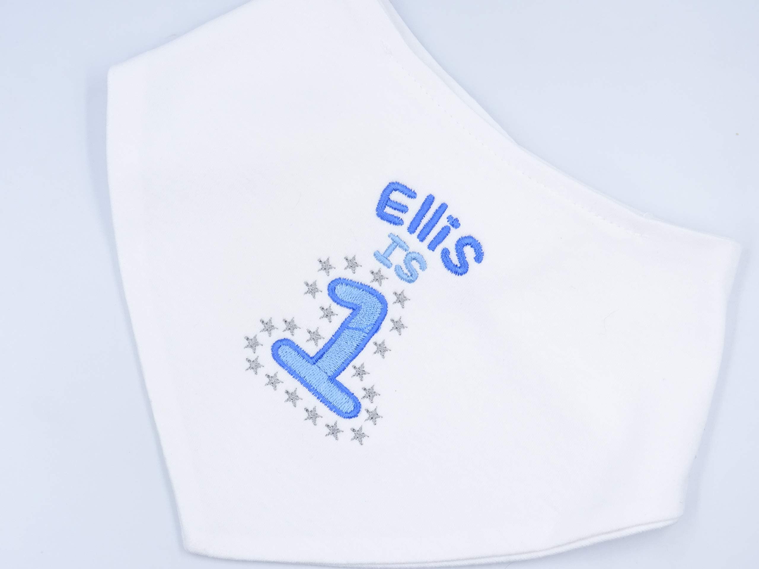 Personalised Embroidered Baby Bandana Dribble Bib - Boy's - ***Add Name*** is 1-1st Birthday Bandana Bib