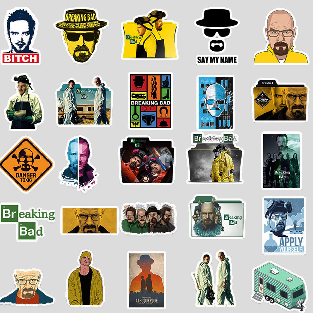 WOCOCO Breaking Bad Stickers, Waterproof Vinyl Stickers for Laptop, Water Bottles, HydroFlask (50 Pack)
